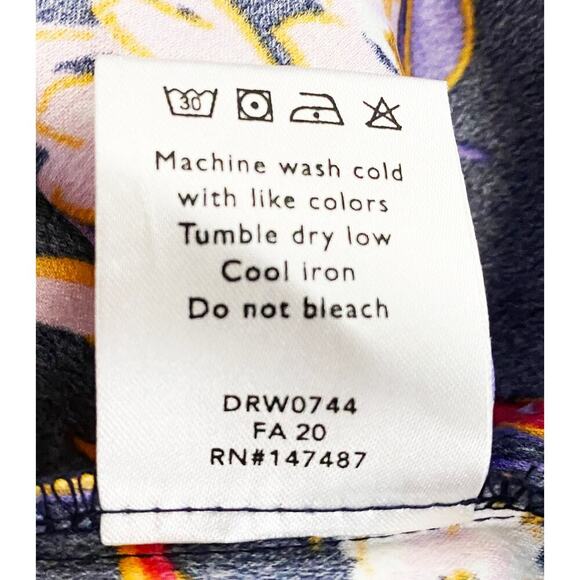 Draper James Women's Loretta Shirt Dress Navy Floral Flattering Tiered Skirt XS - Picture 9 of 9